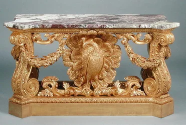 Bord, ca 1735 (snidat förgyllt trä)