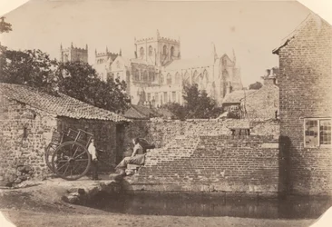 Ripons katedral från sydost, intill floden Skell,ca. 1855 (foto)