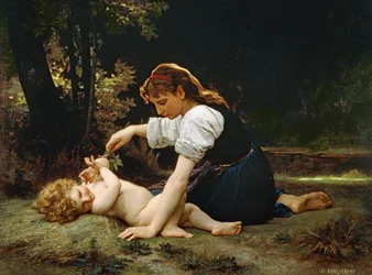 Ung kvinna och barn, 1881