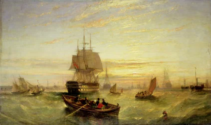 Ingång i Portsmouths hamn (olja på duk)