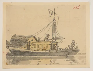 136. En skräp, från ett album med 372 teckningar av landskap, kustlinjer, kostymer och vardagsliv gjorda under Lord Macartneys ambassad till kejsaren av Kina, mellan 1792 och 1794 (penna och akvarell på papper)
