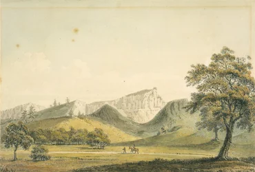 Ett anmärkningsvärt berg nära floden Monterrey
