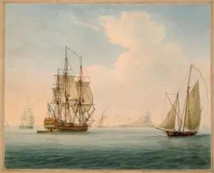 Brittisk krigsman / Akvarell av W.Anderson, 1804