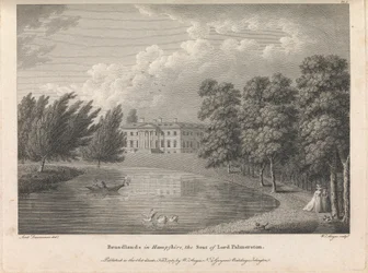 Broadlands i Hampshire, Lord Palmerstons säte (utgiven av W. Angus), plåt 1; sida 42 (volym ett)