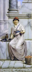 A Roman Fruitseller (akvarell på papper)