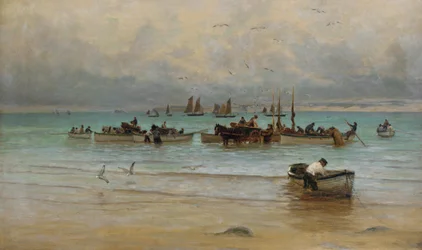 Laddar fisk vid lågvatten, St. Ives