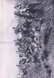 The Black Watch at the Battle of Quatre Bras 16 juni 1815, illustration från brittiska Battles on Land and Sea, 1915