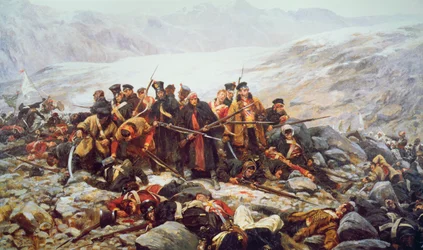 Den sista ställningen för det 44:e regementet vid Gundamuck under reträtten från Kabul