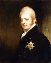Porträtt av prins Adolphus Frederick, hertig av Cambridge, bystlängd klädd i Strumpebandsstjärnan, 1808