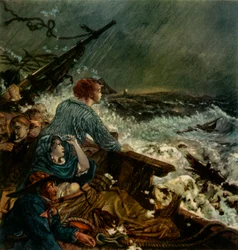 "Grace Darling and her Fader Saving the Shipwrecked Crew, 8 september 1838", 1942.