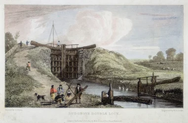 Dudgrove dubbelsluss ovanför Lechlade, Thames och Severn Canal, 1814