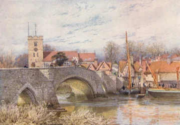 Aylesford Bridge (färglitografi)