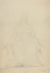 En uppåtgående spiral av figurer [recto], troligen ca 1820 (grafit)