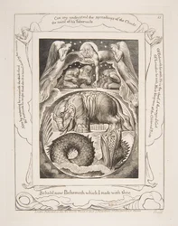 Behemoth och Leviathan, från Illustrationer av Jobs bok, 1825-26.