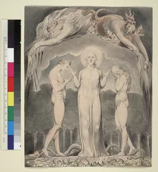 Illustration 10 till Miltons "Det förlorade paradiset": Domen över Adam och Eva: "Så dömde han människan"