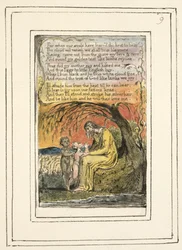 P.124-1950.pt9 The Little Black Boy (forts.): plansch 9 från Songs of Innocence and of Experience (exemplar R) ca 1802-08 (etsning, bläck och akvarell)