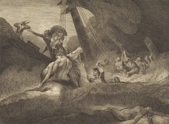 Skiss av ett skeppsvrak, 1809.