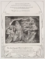 Jobs bok: Pl. 10, Den rättfärdige mannen skrattas till förakt, 1825.