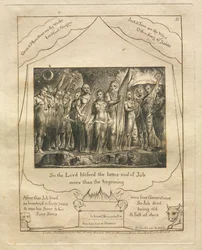 Jobs bok: Pl. 21, Så Herren välsignade Jobs senare ände mer än början, 1825.