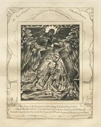 Jobs bok: Pl. 3, Dina söner och dina döttrar åt och drack vin..., 1825.