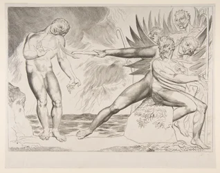 Circle of Corrupt Officials: The Devils Tormenting Ciampolo, från Dantes Infer..., ca. 1825-27.