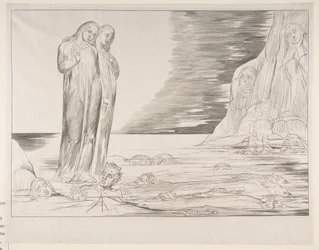 The Circle of Traitors: Dantes Foot Striking Bocca Degli Abbate, från Dantes Infe..., ca. 1825-27.