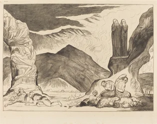 The Circle of the Falsifiers: Dante och Vergilius som täcker sina näsor på grund av st