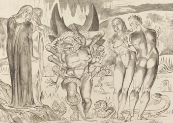 Tjuvarnas cirkel, Agnolo Brunelleschi attackerad av en sexfotad orm, 1827.