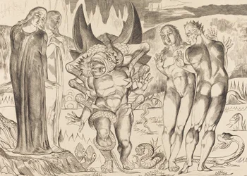 Tjuvarnas cirkel, Agnolo Brunelleschi attackerad av en sexfotad orm, 1827.