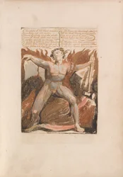 The First Book of Urizen, Plate 17, 8. The Globe of Life Blood Trembled .... (Bentley 18)