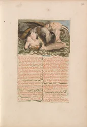 Urizens första bok, tavla 26, Oxen i slakthuset stönar.... (Bentley 25)