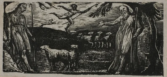 Thenot remonstrates med Colinet, Lightfoot i bakgrunden, från The Pastorals of Virgil