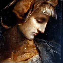 Klassisk huvudstudie, ca 1865 (olja ombord)