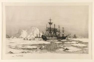 Sealers in the Arctic, efter målningen: Among the Ice Floes, 1875