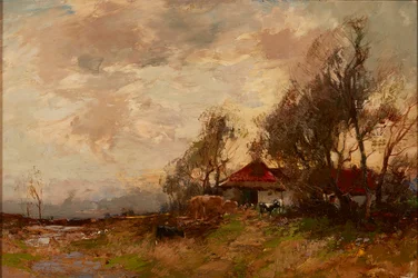 A Farm Steading (olja på duk)