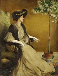 Porträtt av Mrs Patrick Campbell (olja på duk)