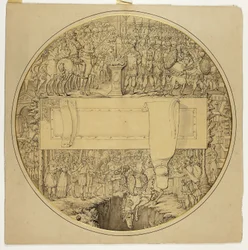 Ceremoniell sköld med romersk stridsscen