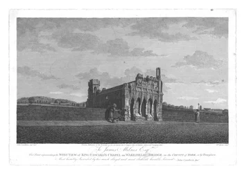 West View av King Edwards Chapel på Wakefield Bridge i County of York, c1800