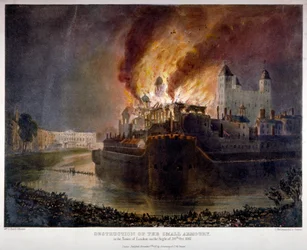 Förstörelse av vapenkammaren i Tower of London genom brand, 30 oktober 1841