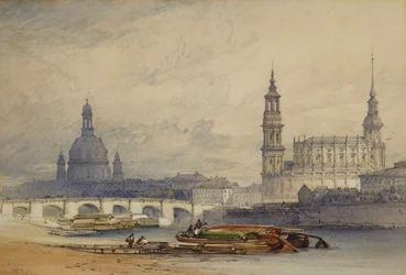 Dresden från floden Elbe, 1853
