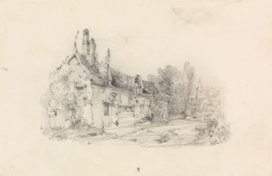 Bondgård med kyrka på avstånd