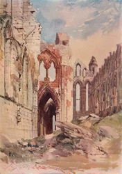 Interiör av Whitby Abbey, c1915
