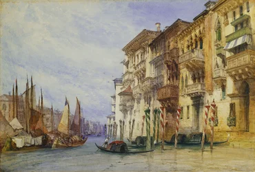Palats nära ingången till Canal Grande, Venedig, 1898