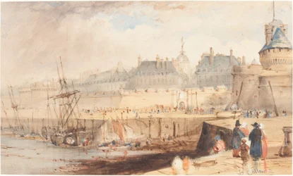 Hamnen i St. Malo vid lågvatten