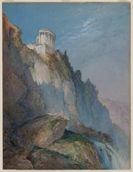 Vestas tempel och fallen i Tivoli, 1859.