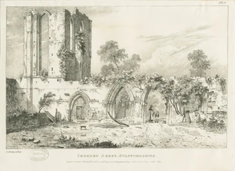 Croxden Abbey: gravyr, nd [1821] (tryck)