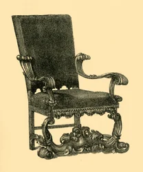 Fåtölj i valnötsträ, c1685-1710, 1881.