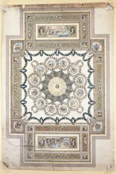 Design för bibliotekstaket på Woburn Abbey,
