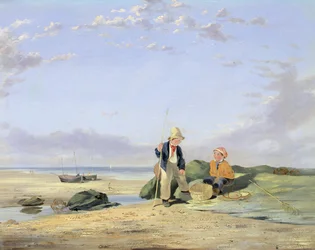 Figurer på en strand (olja på duk)
