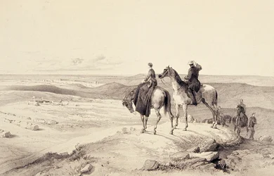 Florence Nightingale och Mr Bracebridge på Cathcarts Hill med utsikt över Sebastopol